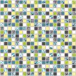 3D PVC panel - Mosaic Blue Rose