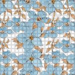 3D PVC panel - Mosaic Dark Blue Flowers