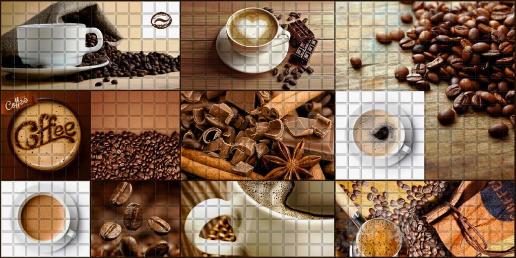 3D PVC panel Mosaic Coffee House Tapete Doma